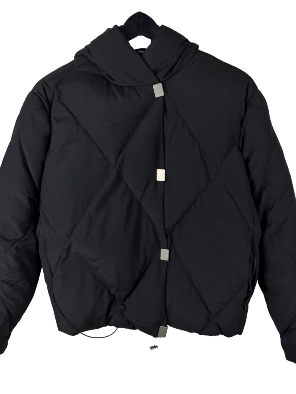 Vintage 2000s Women’s RiRi Designer Cropped Puffer Cute Black Jacket Size M